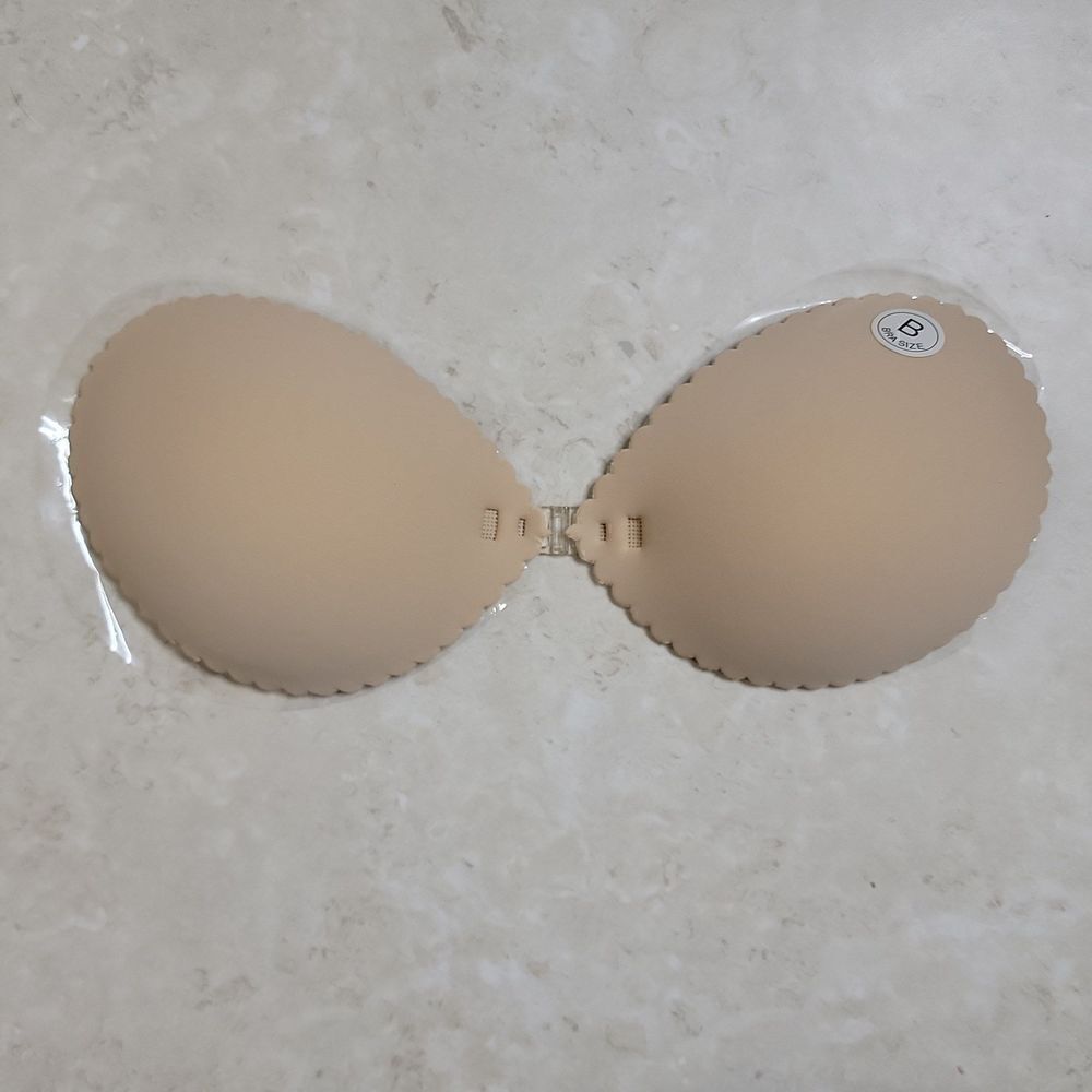 Self Adhesive Bra B Cup Backless Seashell Scallop Nude